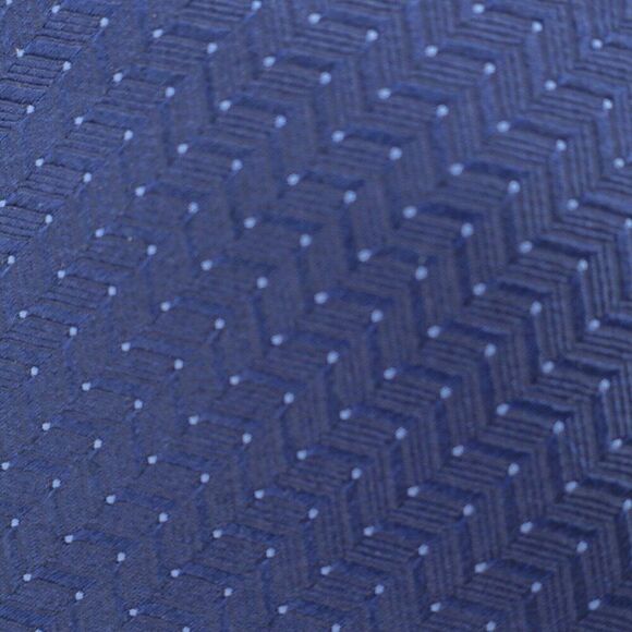 Peter Elliot Blue Geometric Woven Short Skinny‎ Silk Tie - Picture 2 of 5